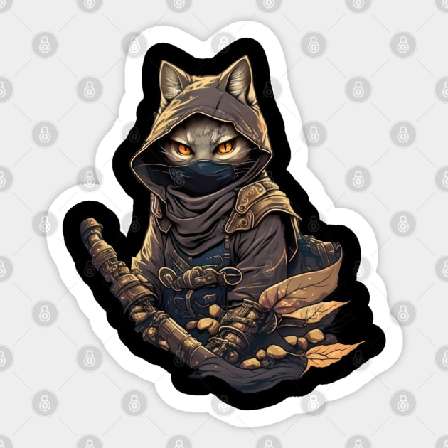 My cat may be small, but she's a ninja at heart Sticker by Pixel Poetry